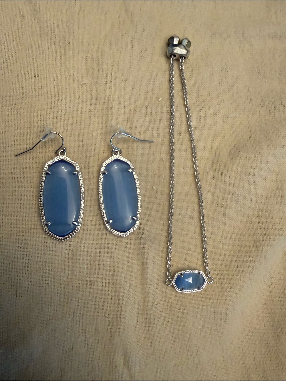 Kendra Scott Sky Blue Glass Stone Earrings and Bracelet Set